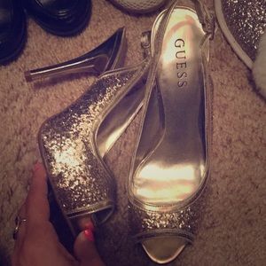 Guess Gold sequin shoes